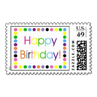 Happy Birthday Multi Color Confetti Letters Stamps