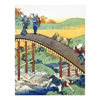 Hokusai Japanese Art 17/100 One Hundred Poems Fuji Letterhead Template
