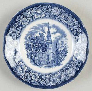 Staffordshire Liberty Blue Saucer, Fine China Dinnerware   Blue &White Floral Ri