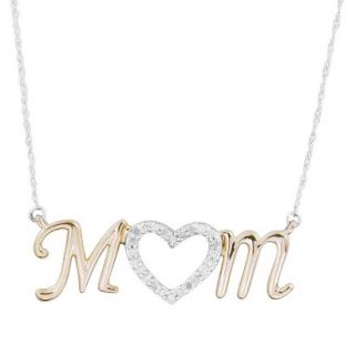 0.15 CT.T.W. Diamond Mom Script Necklace in Sterling Silver