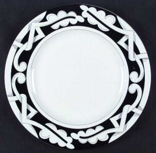 Sasaki China Vendome Dinner Plate, Fine China Dinnerware   White Lines & Scrolls