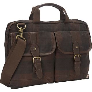 Waxed Knickerbocker Laptop Bag (13) Dark Brown Plaid/Dark Brown   TOKEN N