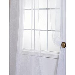 White Poly Voile 96 inch Sheer Curtain Panel Pair EFF Sheer Curtains
