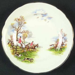 Regency Re13 Bread & Butter Plate, Fine China Dinnerware   Fox Hunt,Dogs,Riders,