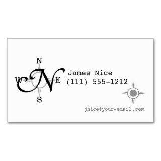 Monogram Compass Business Card   letter N