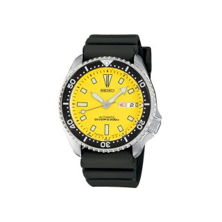 Seiko Mens Yellow Stainless Steel Dive Watch