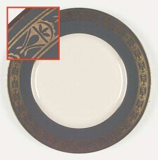 Franciscan Cimarron Dinner Plate, Fine China Dinnerware   Cream, Green Rim, Gold