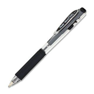 Pentel WOW Gel Retractable Gel Pen 0.7mm Medium Line Black Ink, Box of 12 (K437 A)  Gel Ink Rollerball Pens 
