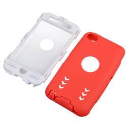 White/ Red Hybrid Case with Stand for Apple iPod Touch Generation 4 BasAcc Cases