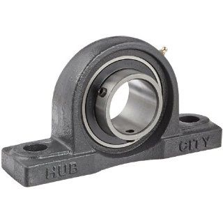 Hub City PB250DRWX2 3/16 Pillow Block Mounted Bearing, Normal Duty, Low Shaft Height, Relube, Setscrew Locking Collar, Wide Inner Race, Ductile Housing, 2 3/16" Bore, 2.5" Length Through Bore, 2.437" Base To Height Industrial & Scientif