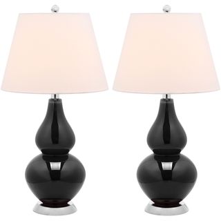 Cybil Double Gourd 1 light Black Table Lamps (Set of 2) Safavieh Lamp Sets