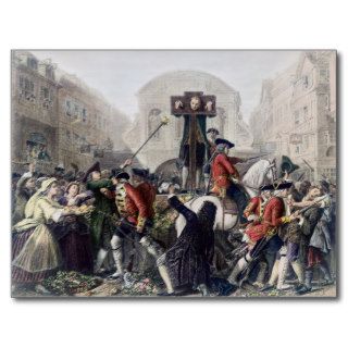 View of Daniel Defoe in the pillory at Temple Bar Post Cards