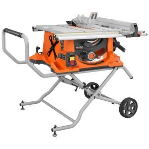 RIDGID 15 Amp 10 in. Heavy Duty Portable Table Saw with Stand R4510