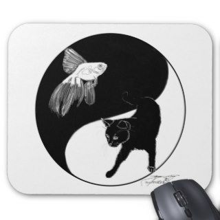 Animal YinYang Black and White Mouse Pads