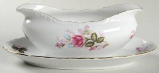 Harmony House China Eugenie Rose Gravy Boat with Attached Underplate, Fine China