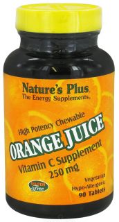 Natures Plus   Orange Juice Chewable Vitamin C 250 mg.   90 Chewable Tablets
