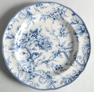 222 Fifth (PTS) Adelaide Blue & White 13 Chop Plate (Round Platter), Fine China