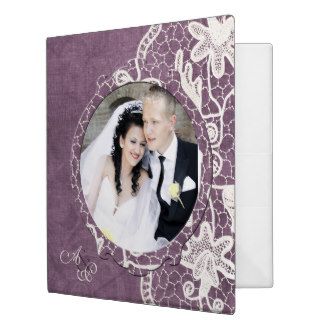 Add Your Photo Elegant Lace Texture Lovers Wedding 3 Ring Binders