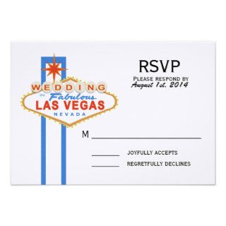 Las Vegas Sign Wedding Response Card Custom Invitation