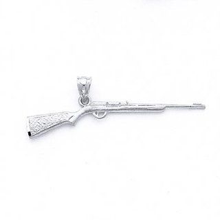 Sterling Silver Rifle Pendant Jewelry