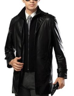 Men's Leather outerwear Men's Business coat at  Mens Clothing store