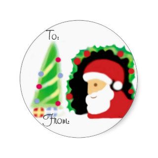 Santa Claus Gift Tags Stickers