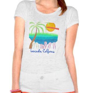 Leucadia CA t shirt flip flops on beach
