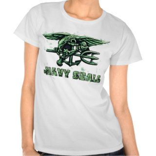 Navy SEAL Logo Water Drops Ladies Baby Doll T shirt