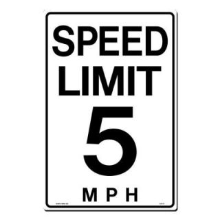 Lynch Sign 12 in. x 18 in. Black on White Plastic Speed Limit 5 M.P.H. Sign A  6  5