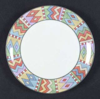 Villeroy & Boch La Paz Salad Plate, Fine China Dinnerware   Multicolor Rim Decor