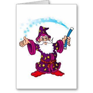 Cartoon Wizard Greeting Cards
