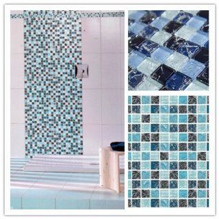 Glass Mosaic Tile Backsplash GC1007 Blue Crackle Series Art Glass Mosaic Tile 10 pcs    