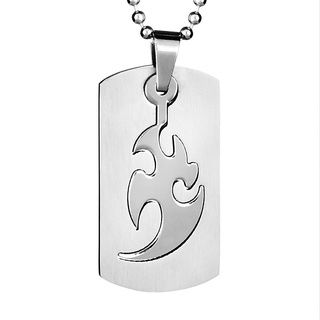 Stainless Steel Two piece Laser cut Dog Tag Necklace West Coast Jewelry Men's Necklaces