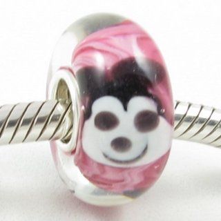 Sterling Silver Cartoon Mouse Bead Charm Jewelry