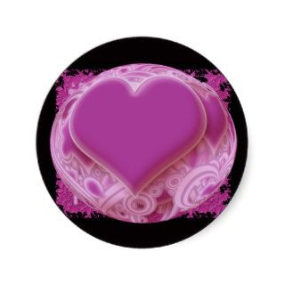 Pink hearts 3D sphere valentine love stickers