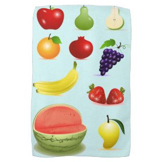Fruit Kitchen Towel Apple Grapes Watermelon Pears