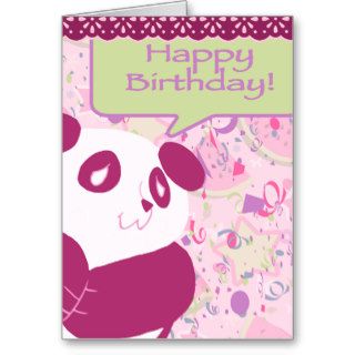 Happy Birthday Watermelon Pink Panda Card