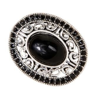 NEXTE Jewelry Silvertone Brass Black Laminate Resin Fashion Ring NEXTE Jewelry Fashion Rings