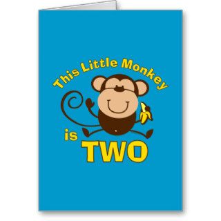 Little Monkey 2nd Birthday Boy Card