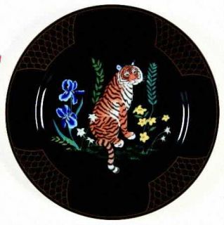 Lynn Chase Midnight Collection Salad Plate, Fine China Dinnerware   Black&Gold D
