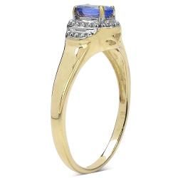 Malaika Yellow Gold Overlay Sterling Silver 0.44ct TDW Tanzanite Ring Malaika Gemstone Rings