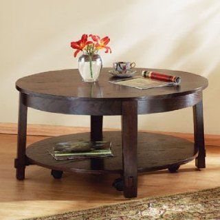 Solid Dark Wood Round 38" Coffee Table    GiftCoast  
