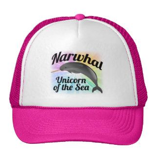 Narwhal Unicorn of the Sea, Cute Rainbow Trucker Hats