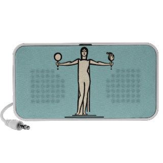 Art Deco Woman Bold Graphic Design Model Pose iPod Speakers
