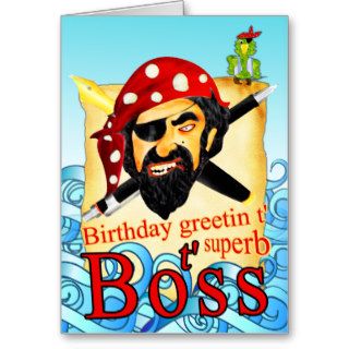 Boss Pirate birthday cards