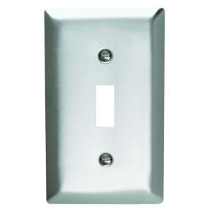 Pass & Seymour 1 Gang Toggle Wall Plate   Stainless Steel SL1CC15