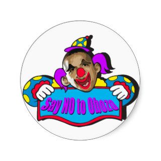 Obozo ANTI Obama Clown Round Stickers