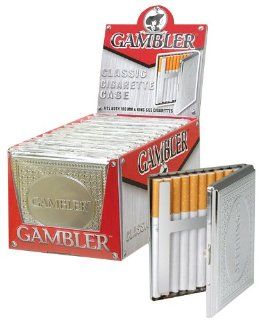 Gambler Classic Silver Cigarette Case (Fits up to 100's and Kings) #444 
