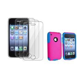 Blue/ Pink Hybrid Case/ LCD Protector for Apple iPhone 3G/ 3GS BasAcc Cases & Holders