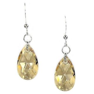 Jewelry by Dawn Sterling Silver Teardrop Golden Shadow Crystal Pear Earrings Jewelry by Dawn Earrings